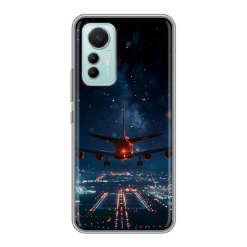 Силиконовый чехол на Xiaomi 12 Lite с принтом самолет