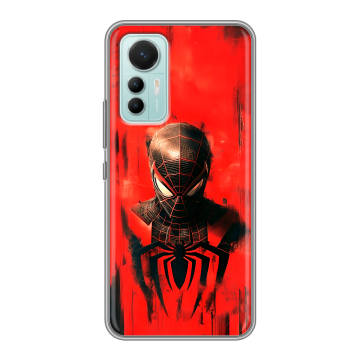 Силиконовый чехол на Xiaomi 12 Lite с принтом человек паук spiderman Силиконовый чехол на Xiaomi 12 Lite с принтом человек паук spiderman