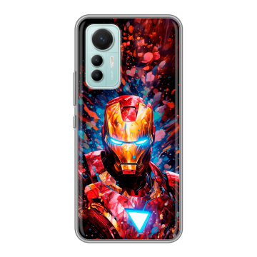 Силиконовый чехол на Xiaomi 12 Lite с принтом Железный человек Ironman