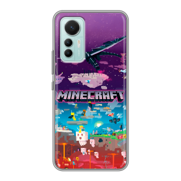 Силиконовый чехол на Xiaomi 12 Lite с принтом Майнкрафт Minecraft