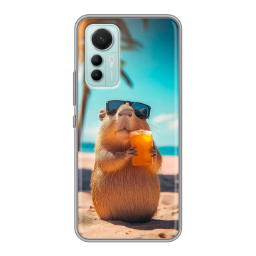 Силиконовый чехол на Xiaomi 12 Lite с принтом Капибара Силиконовый чехол на Xiaomi 12 Lite с принтом Капибара