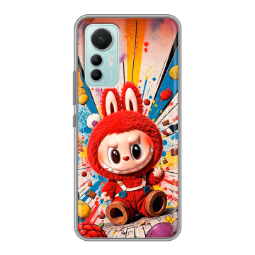 Силиконовый чехол на Xiaomi 12 Lite с принтом Labubu Лабубу Силиконовый чехол на Xiaomi 12 Lite с принтом Labubu Лабубу