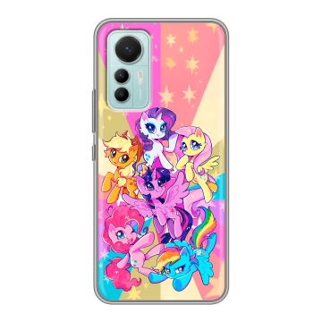 Силиконовый чехол на Xiaomi 12 Lite с принтом My little pony Дружба чудо Силиконовый чехол на Xiaomi 12 Lite с принтом My little pony Дружба чудо