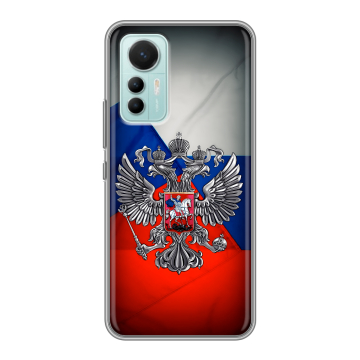 Силиконовый чехол на Xiaomi 12 Lite с принтом Флаг России Силиконовый чехол на Xiaomi 12 Lite с принтом Флаг России