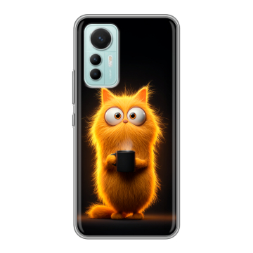 Силиконовый чехол на Xiaomi 12 Lite с принтом Смешной кот