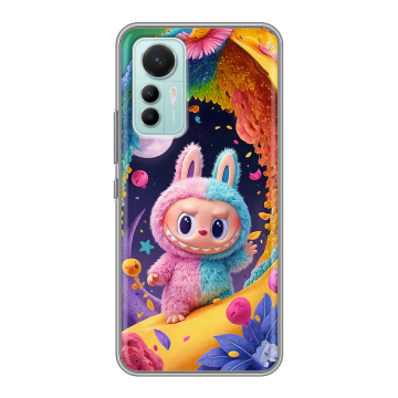 Силиконовый чехол на Xiaomi 12 Lite с принтом Labubu Лабубу Силиконовый чехол на Xiaomi 12 Lite с принтом Labubu Лабубу