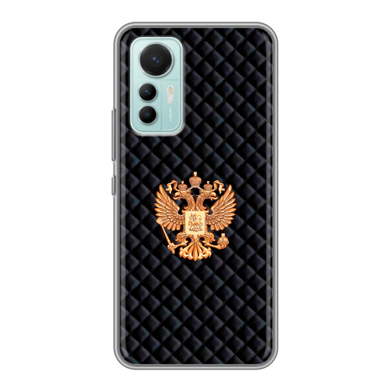 Силиконовый чехол на Xiaomi 12 Lite с принтом Герб России принт Силиконовый чехол на Xiaomi 12 Lite с принтом Герб России принт