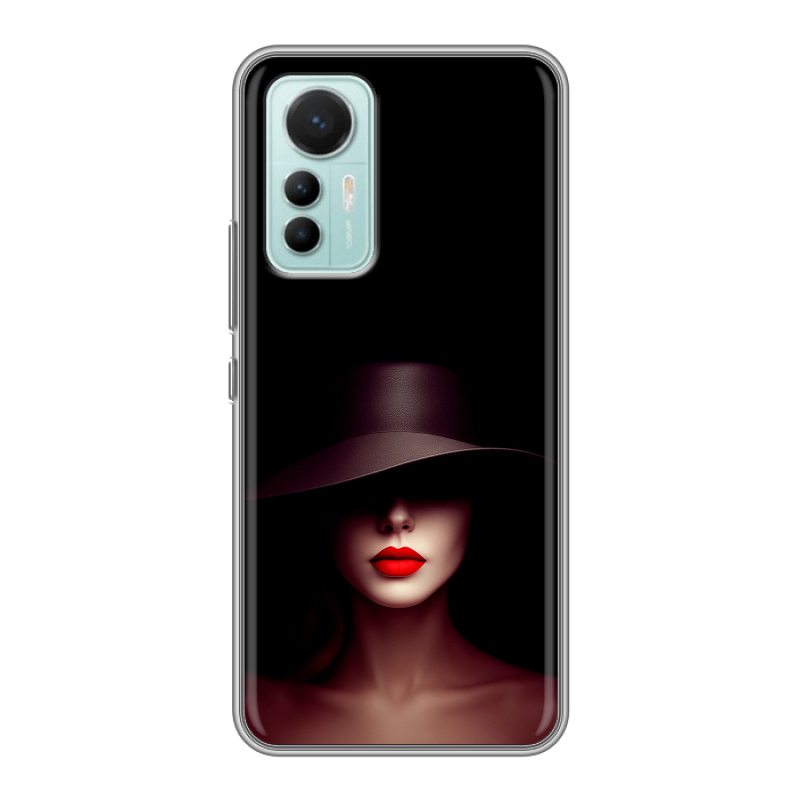 Силиконовый противоударный чехол на Xiaomi 12 Lite с принтом Девушка в шляпе Силиконовый противоударный чехол на Xiaomi 12 Lite с принтом Девушка в шляпе