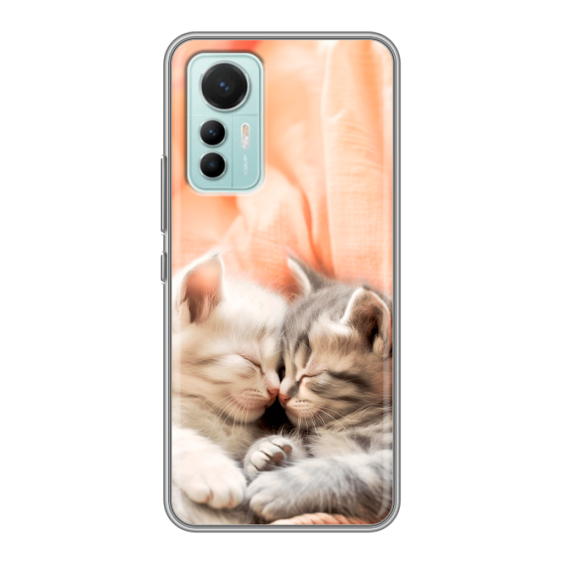 Силиконовый чехол на Xiaomi 12 Lite с принтом Котята Силиконовый чехол на Xiaomi 12 Lite с принтом Котята