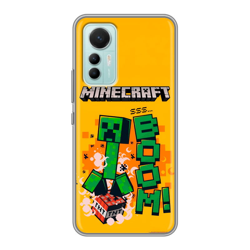 Силиконовый чехол на Xiaomi 12 Lite с принтом Майнкрафт Minecraft Силиконовый чехол на Xiaomi 12 Lite с принтом Майнкрафт Minecraft