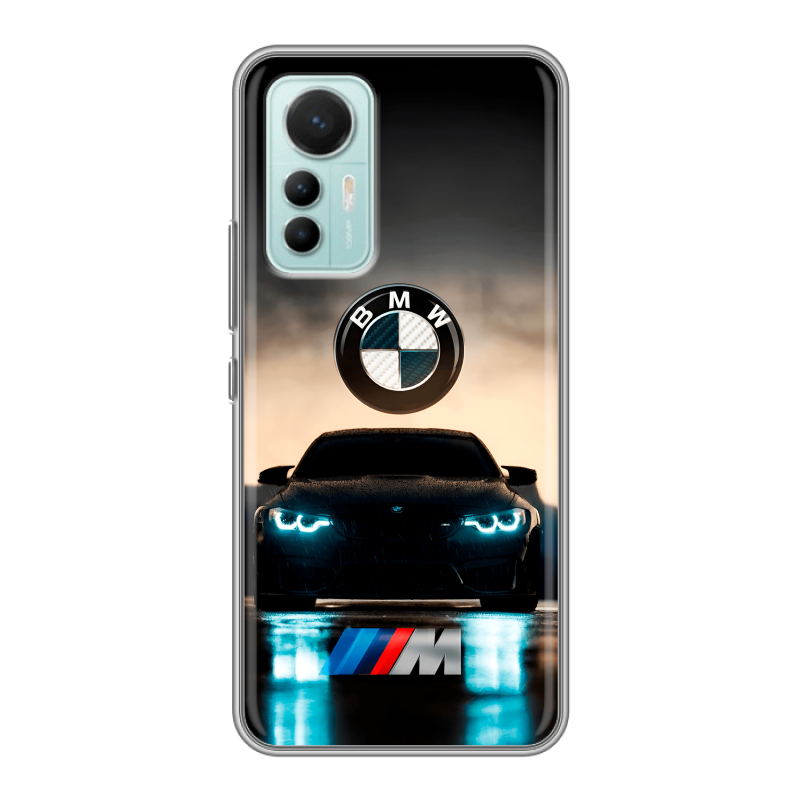 Силиконовый противоударный чехол на Xiaomi 12 Lite с принтом БМВ BMW Силиконовый противоударный чехол на Xiaomi 12 Lite с принтом БМВ BMW