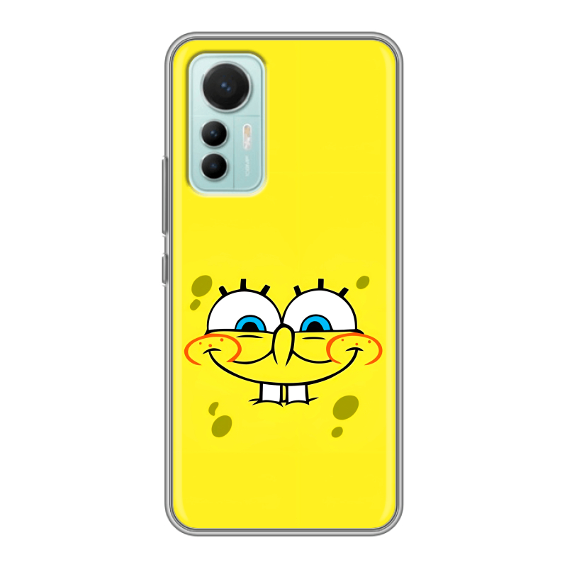 Силиконовый противоударный чехол на Xiaomi 12 Lite с принтом спанчбоб спанч боб Силиконовый противоударный чехол на Xiaomi 12 Lite с принтом спанчбоб спанч боб