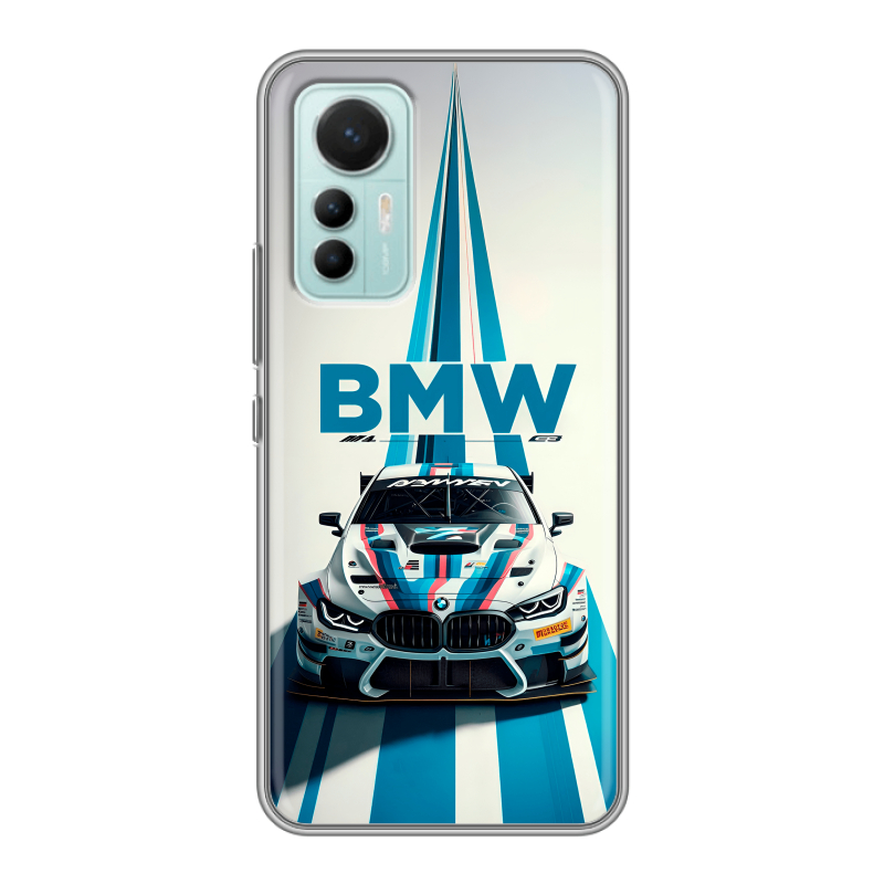 Силиконовый чехол на Xiaomi 12 Lite с принтом БМВ BMW Силиконовый чехол на Xiaomi 12 Lite с принтом БМВ BMW