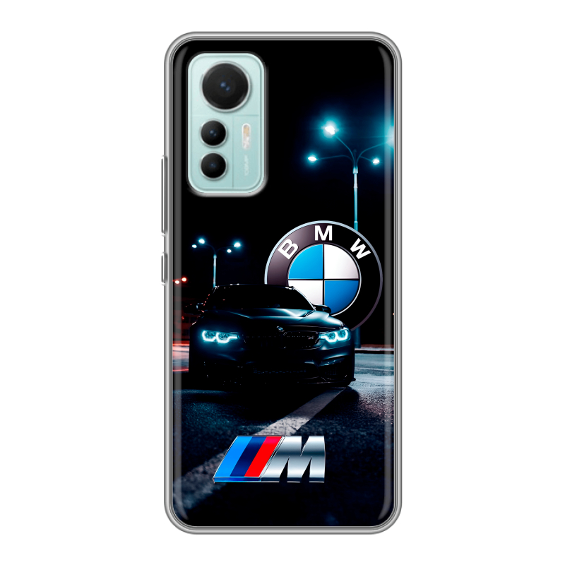 Силиконовый чехол на Xiaomi 12 Lite с принтом БМВ BMW Силиконовый чехол на Xiaomi 12 Lite с принтом БМВ BMW