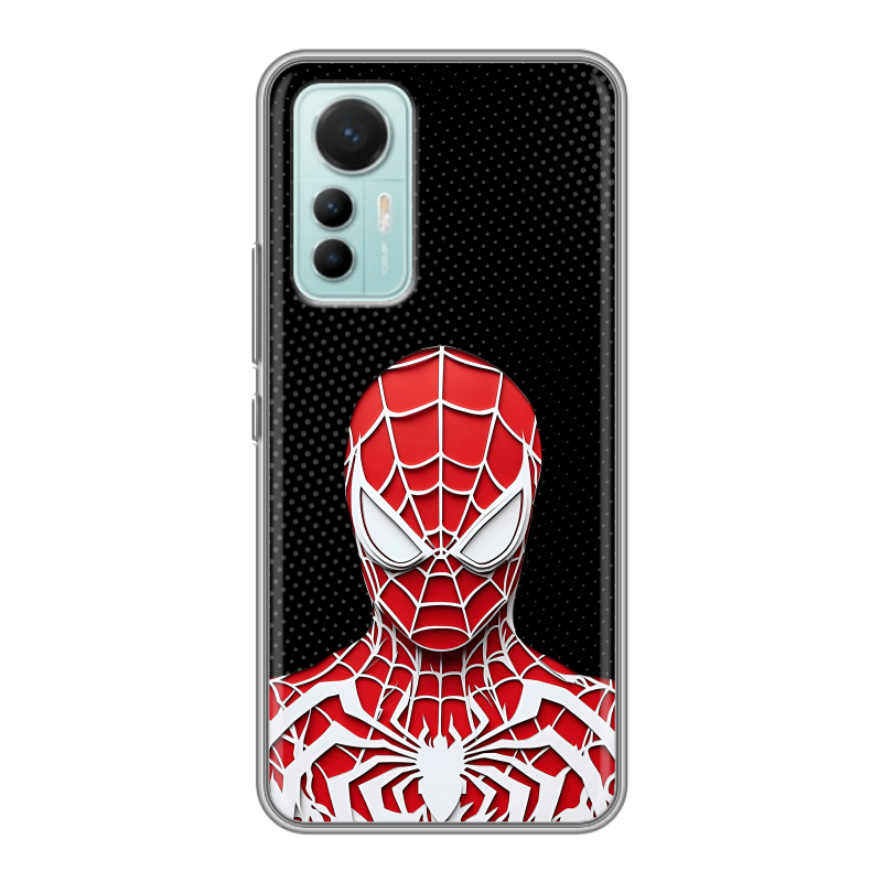 Силиконовый противоударный чехол на Xiaomi 12 Lite с принтом человек паук spiderman Силиконовый противоударный чехол на Xiaomi 12 Lite с принтом человек паук spiderman