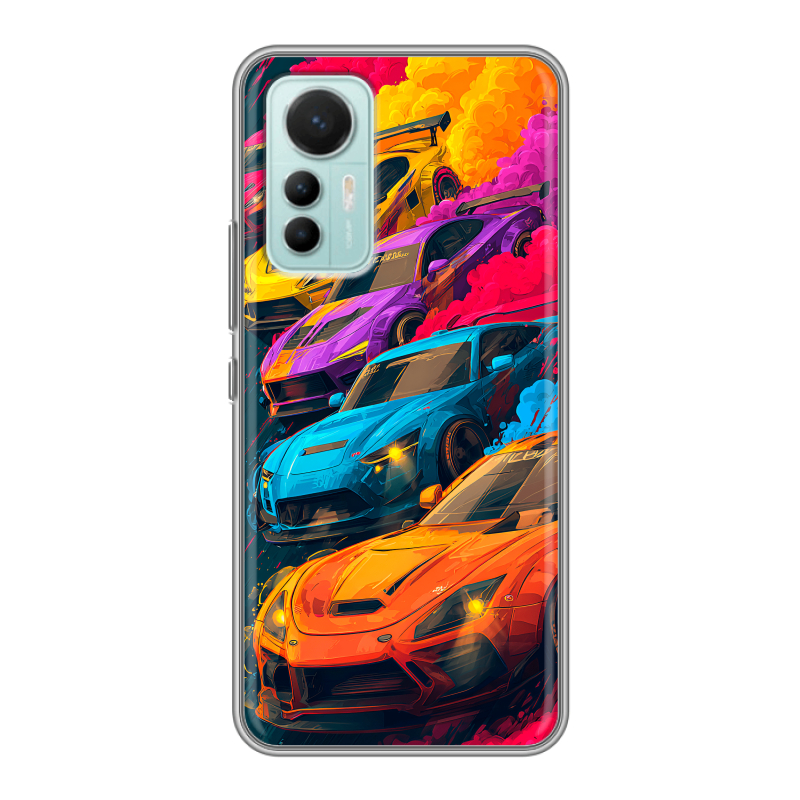 Силиконовый чехол на Xiaomi 12 Lite с принтом Тачки Силиконовый чехол на Xiaomi 12 Lite с принтом Тачки