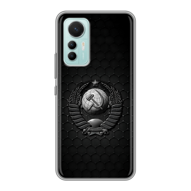Силиконовый противоударный чехол на Xiaomi 12 Lite с принтом Герб Флаг СССР Силиконовый противоударный чехол на Xiaomi 12 Lite с принтом Герб Флаг СССР