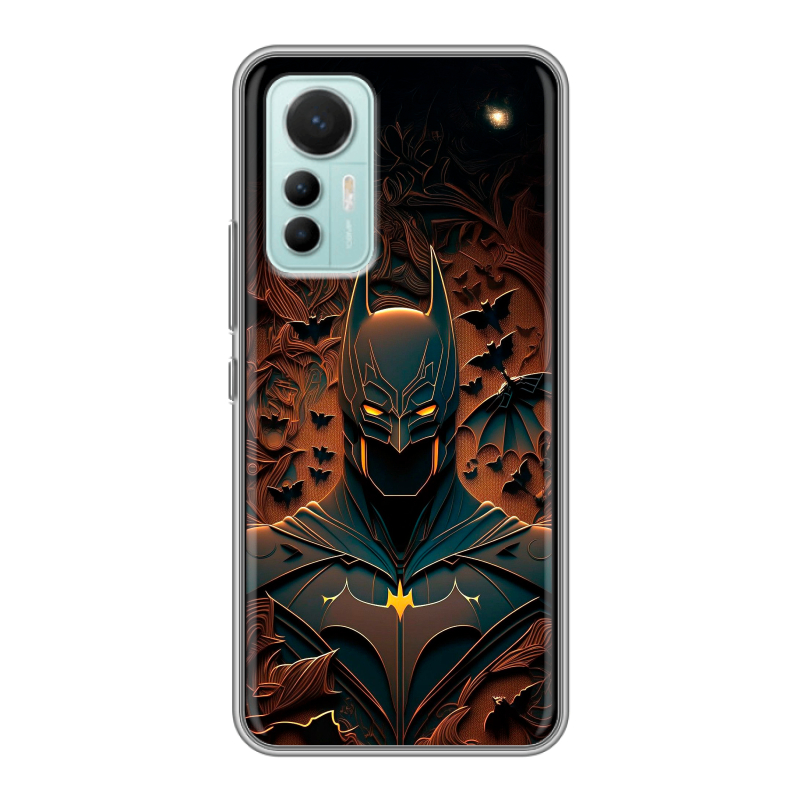 Силиконовый противоударный чехол на Xiaomi 12 Lite с принтом Batman Бэтмен Силиконовый противоударный чехол на Xiaomi 12 Lite с принтом Batman Бэтмен
