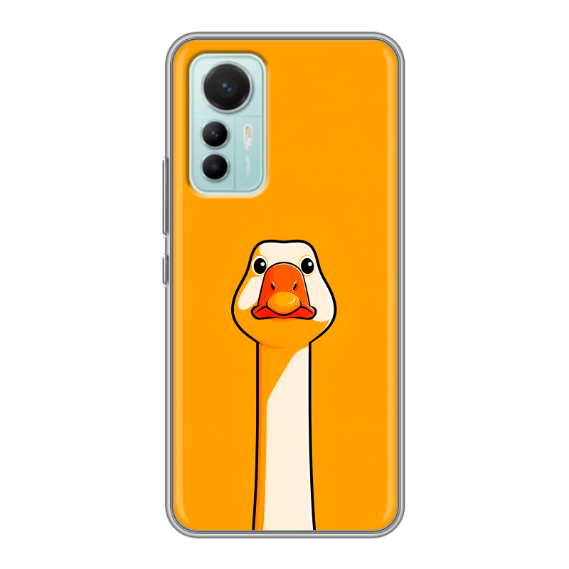 Силиконовый чехол на Xiaomi 12 Lite с принтом Смешная утка Силиконовый чехол на Xiaomi 12 Lite с принтом Смешная утка