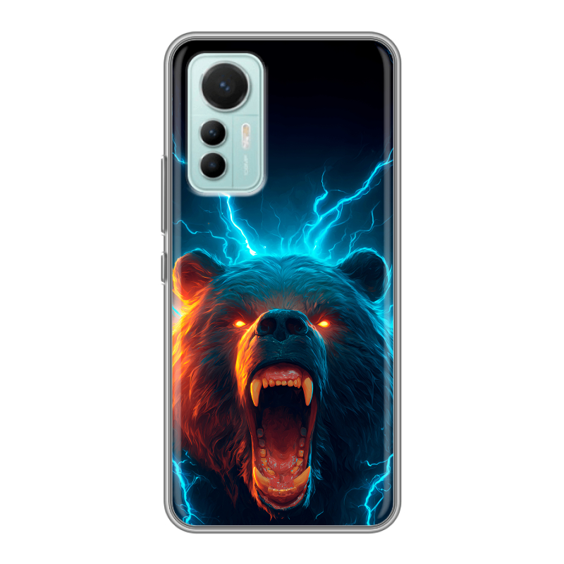 Силиконовый чехол на Xiaomi 12 Lite с принтом Медведь Силиконовый чехол на Xiaomi 12 Lite с принтом Медведь