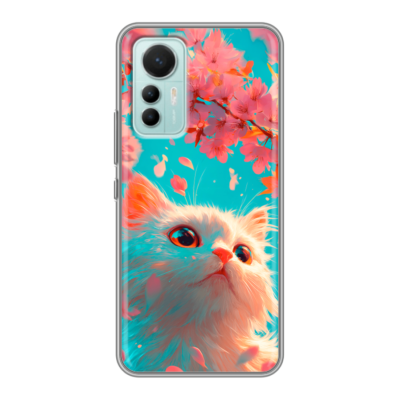 Силиконовый чехол на Xiaomi 12 Lite с принтом Красивый кот Силиконовый чехол на Xiaomi 12 Lite с принтом Красивый кот