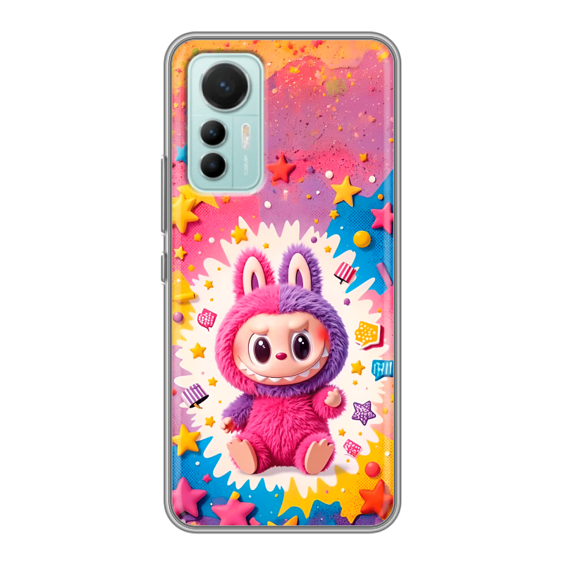 Силиконовый противоударный чехол на Xiaomi 12 Lite с принтом Labubu Лабубу Силиконовый противоударный чехол на Xiaomi 12 Lite с принтом Labubu Лабубу