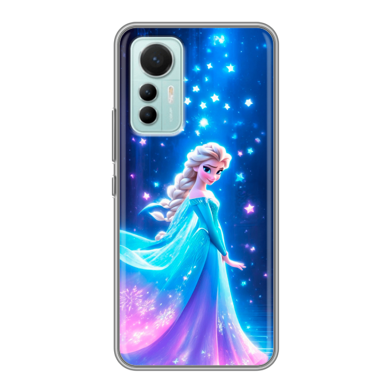 Силиконовый противоударный чехол на Xiaomi 12 Lite с принтом Холодное сердце Frozen Силиконовый противоударный чехол на Xiaomi 12 Lite с принтом Холодное сердце Frozen