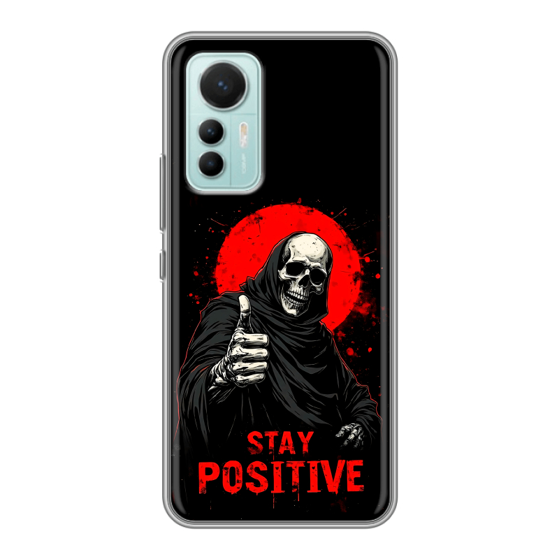 Силиконовый противоударный чехол на Xiaomi 12 Lite с принтом смешной скелет Силиконовый противоударный чехол на Xiaomi 12 Lite с принтом смешной скелет
