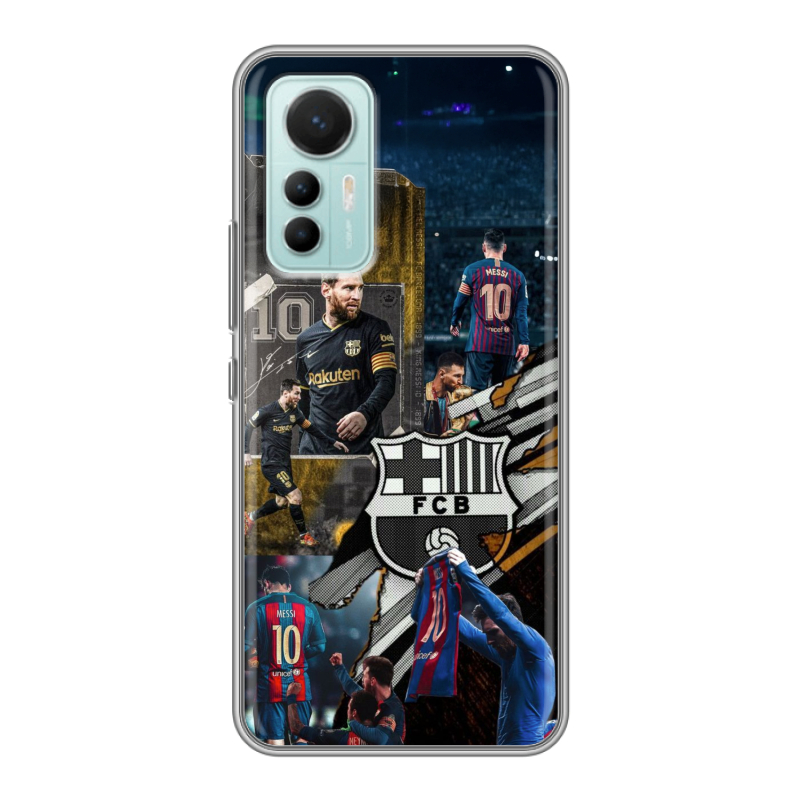 Силиконовый чехол на Xiaomi 12 Lite с принтом Messi Barcelona Силиконовый чехол на Xiaomi 12 Lite с принтом Messi Barcelona