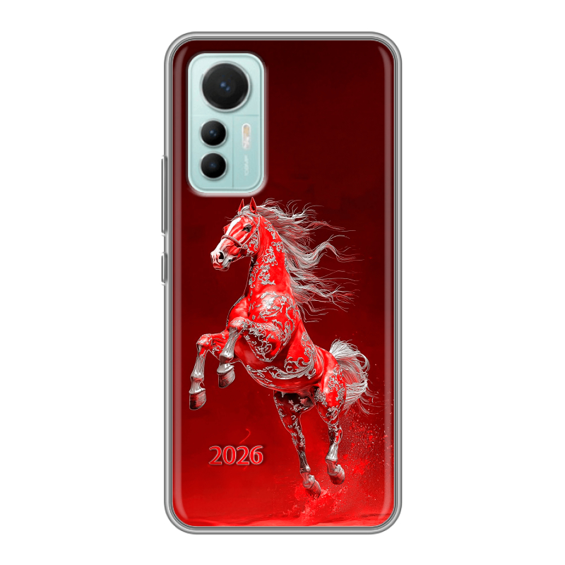 Силиконовый противоударный чехол на Xiaomi 12 Lite с принтом Новый год Силиконовый противоударный чехол на Xiaomi 12 Lite с принтом Новый год