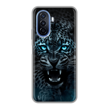 Силиконовый чехол на Huawei Nova Y70 с принтом Темный леопард Силиконовый чехол на Huawei Nova Y70 с принтом Темный леопард