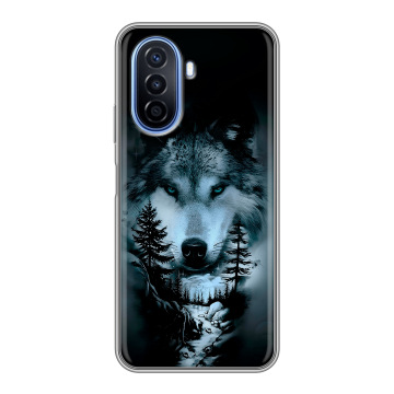 Силиконовый чехол на Huawei Nova Y70 с принтом Лесной волк Силиконовый чехол на Huawei Nova Y70 с принтом Лесной волк