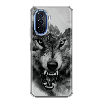 Силиконовый чехол на Huawei Nova Y70 с принтом Волк Силиконовый чехол на Huawei Nova Y70 с принтом Волк