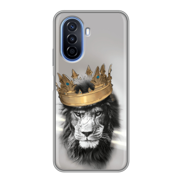 Силиконовый чехол на Huawei Nova Y70 с принтом Лев с короной Силиконовый чехол на Huawei Nova Y70 с принтом Лев с короной