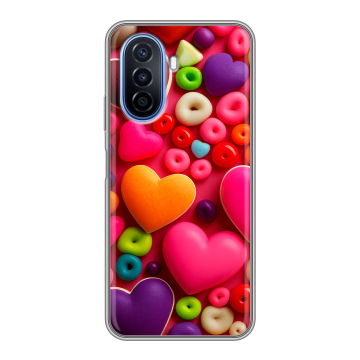 Силиконовый чехол на Huawei Nova Y70 с принтом Сердечки Силиконовый чехол на Huawei Nova Y70 с принтом Сердечки