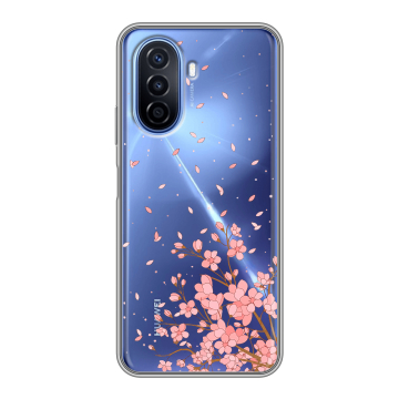 Силиконовый чехол на Huawei Nova Y70 с принтом Ветка сакуры Силиконовый чехол на Huawei Nova Y70 с принтом Ветка сакуры