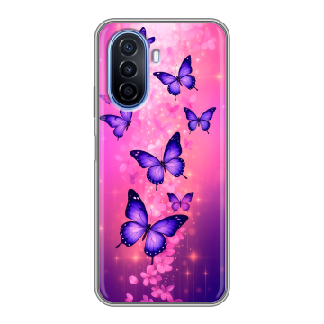 Силиконовый чехол на Huawei Nova Y70 с принтом Бабочки