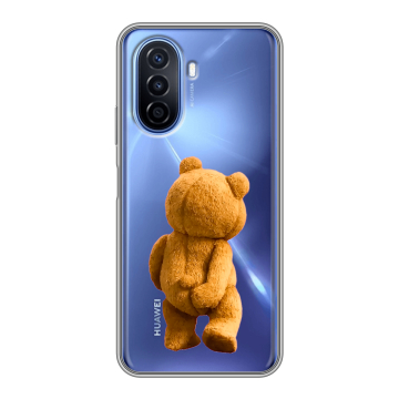 Силиконовый чехол на Huawei Nova Y70 с принтом Медведь