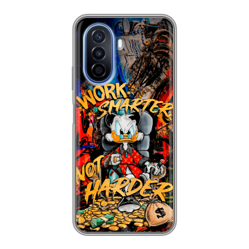 Силиконовый чехол на Huawei Nova Y70 с принтом Дональд Дак Деньги Силиконовый чехол на Huawei Nova Y70 с принтом Дональд Дак Деньги