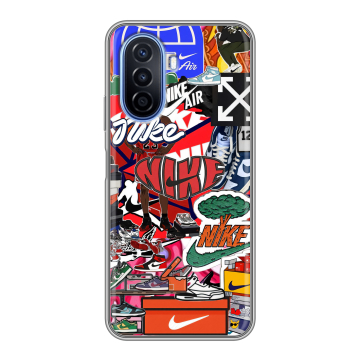 Силиконовый чехол на Huawei Nova Y70 с принтом Найк Nike яркий Силиконовый чехол на Huawei Nova Y70 с принтом Найк Nike яркий