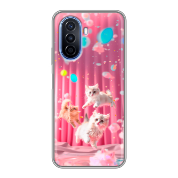 Силиконовый чехол на Huawei Nova Y70 с принтом милые котики