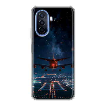 Силиконовый чехол на Huawei Nova Y70 с принтом самолет Силиконовый чехол на Huawei Nova Y70 с принтом самолет