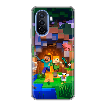 Силиконовый чехол на Huawei Nova Y70 с принтом Майнкрафт Minecraft Силиконовый чехол на Huawei Nova Y70 с принтом Майнкрафт Minecraft