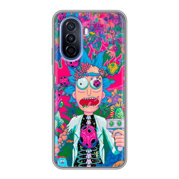 Силиконовый чехол на Huawei Nova Y70 с принтом Рик и Морти Rick Morty