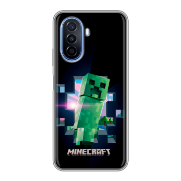 Силиконовый чехол на Huawei Nova Y70 с принтом Майнкрафт Minecraft