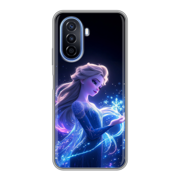 Силиконовый чехол на Huawei Nova Y70 с принтом Холодное сердце Frozen