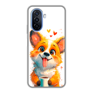 Силиконовый чехол на Huawei Nova Y70 с принтом корги Силиконовый чехол на Huawei Nova Y70 с принтом корги