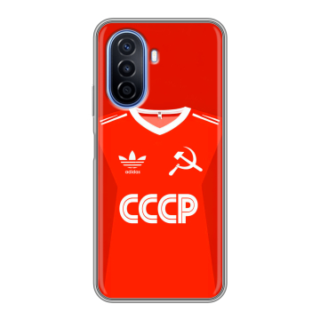 Силиконовый чехол на Huawei Nova Y70 с принтом Флаг Герб СССР