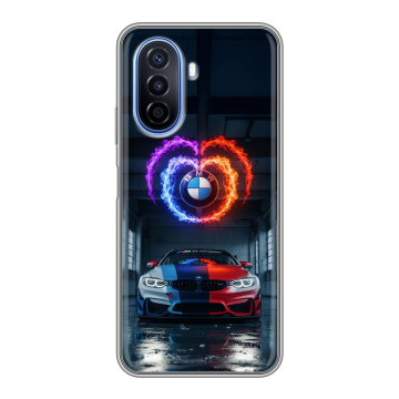 Силиконовый чехол на Huawei Nova Y70 с принтом BMW БМВ