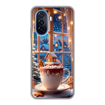 Силиконовый чехол на Huawei Nova Y70 с принтом Новый год